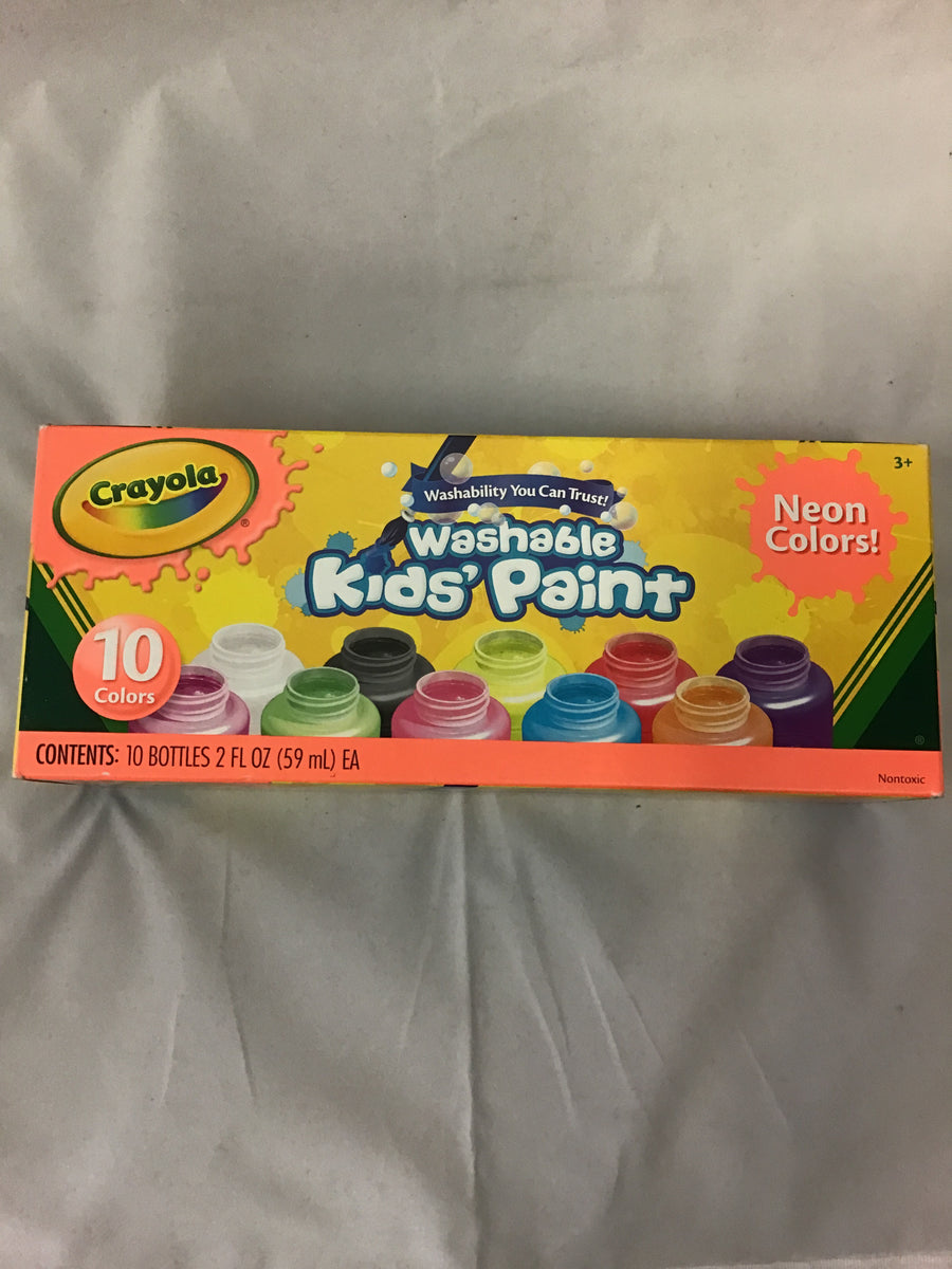 Crayola Washable Neon Kids Paints 10 Pack