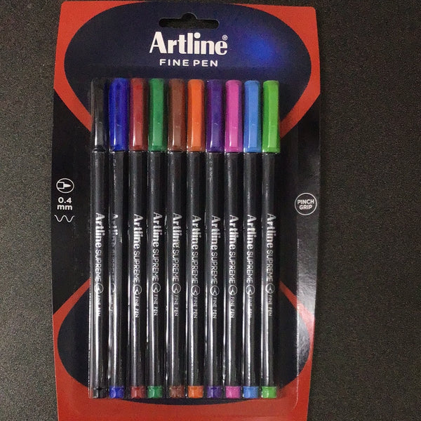 Artline Pen Supreme 0.4mm Fineliner pk 10