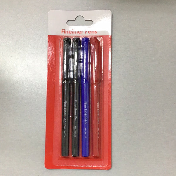 Pen Stat Fineliner 0.4mm assorted 4pack