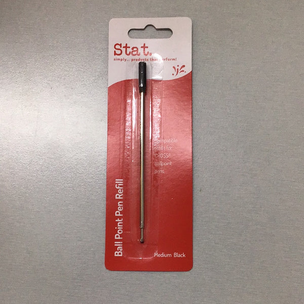 Stat ball point pen refill medium black