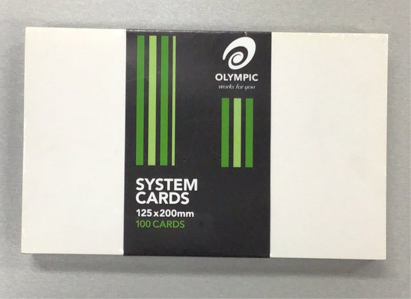 System Cards Olympic 8x5 Plain White 100PK