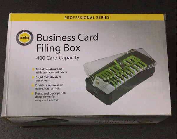 Marbig business card filing box 400 capacity