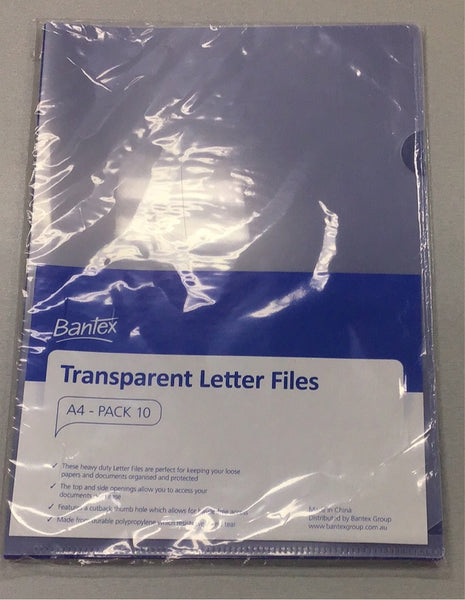 Beautone Clear Letter File 10PK