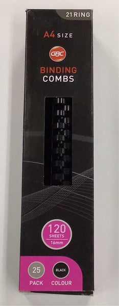 Binding Combs GBC 16mm Black 25PK