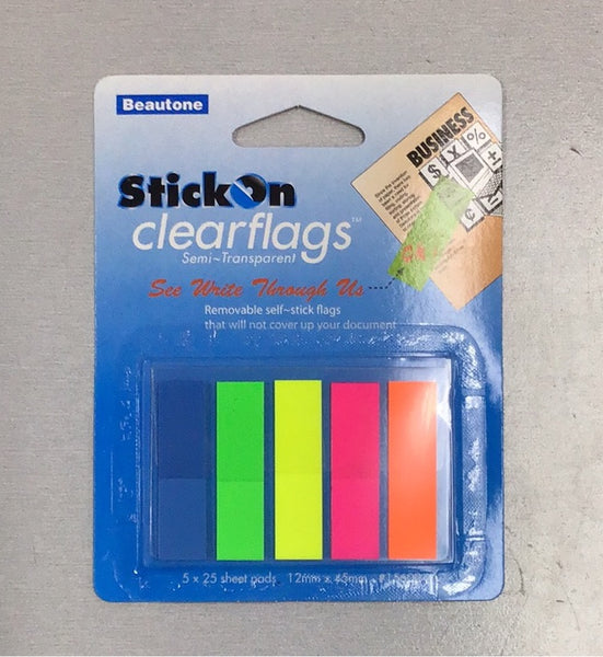 Beautone stick on clear flags