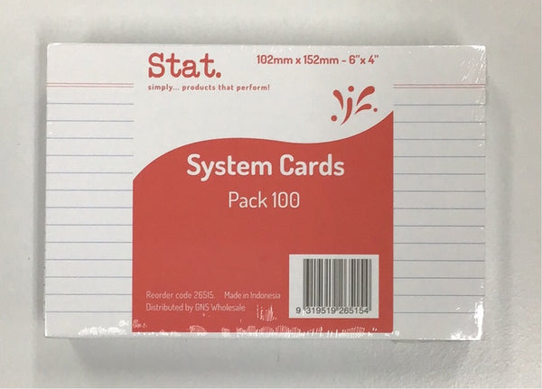 Stat system cards pack 100 6x4