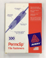 Avery permclip file fasteners 100pk