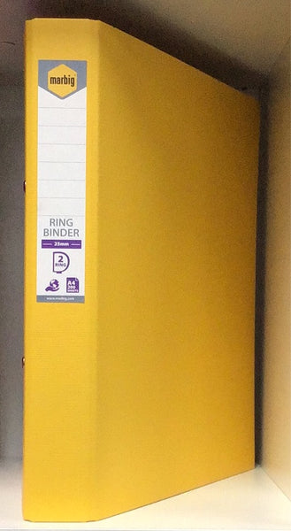 Marbig binder A4 2 ring yellow