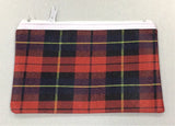 Pencil case tartan 20x13cm assorted colours