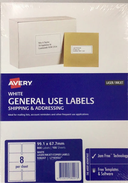 Avery General Labels 8 UP BX100