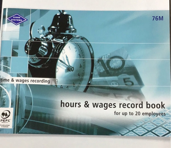 Zions systems hours and wages record book