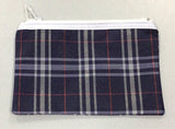 Pencil case tartan 20x13cm assorted colours