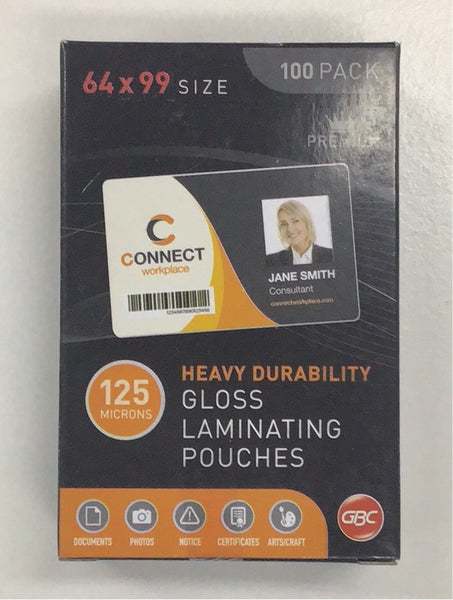 Laminating pouch 64x99 size 100 pack 125 micro