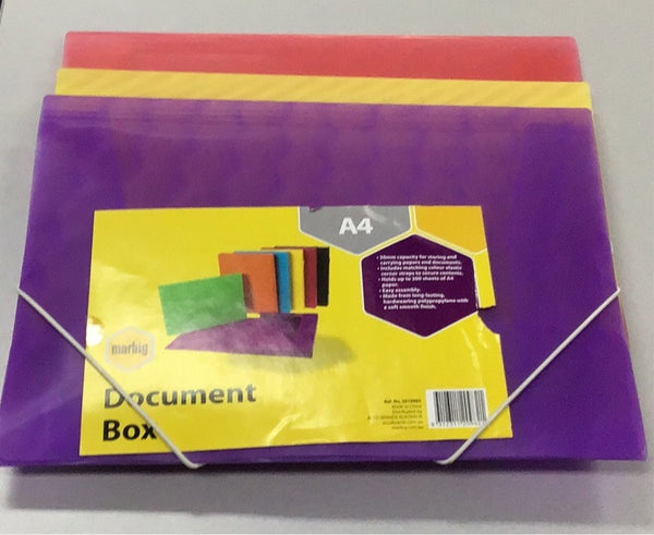 Marbig document box assorted colours