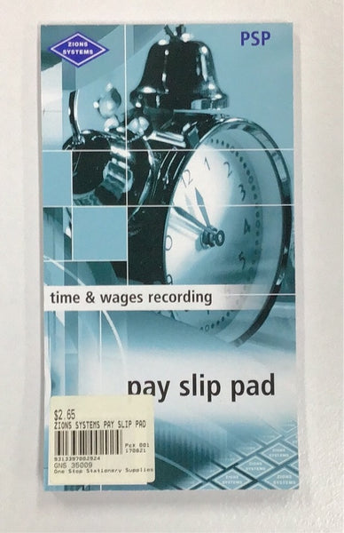 Zions systems pay slip pad