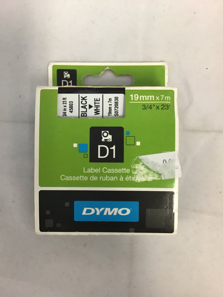 Dymo Label Cassette Black on White 19mm x 7m