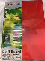 Quill Board A4 210gsm Pack 100 Assorted