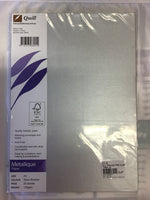 Quill Metallique Paper Silver Shadow 120gsm 25 sheets