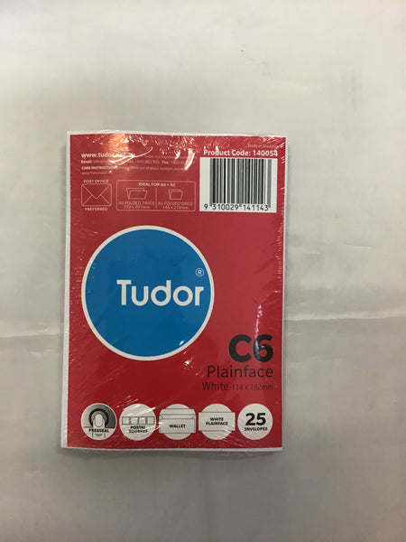 Tudor C6 Plainface Envelopes Pk 25