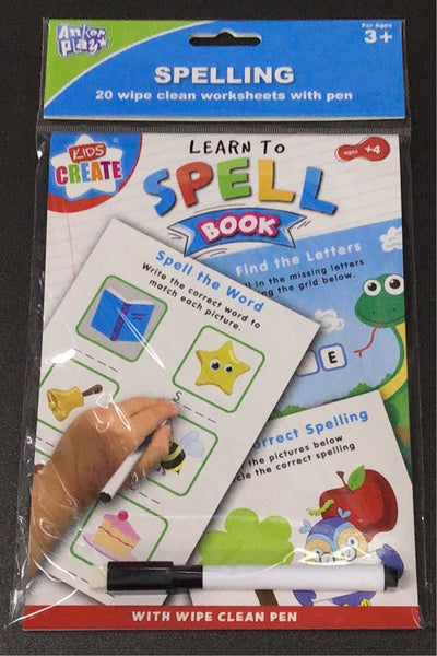 Wipe clean book learn to spell