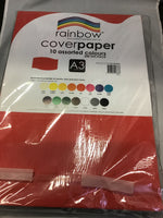 Rainbow Cover Paper A3 10 Assorted Colours 250 Sheets Pack