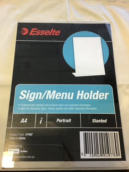 Esselte Sign/menu A4 Portrait Holder Slanted
