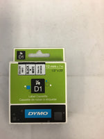 Dymo Label Cassette Black on White 12mm x 7m