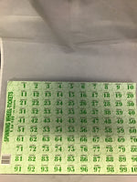 spinning Wheel Tickets 1 to 100 - 50 Sheets