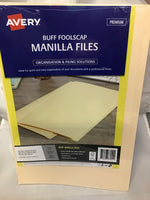 Avery Buff Foolscap Manila Folders Pk 10
