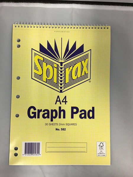 Spirax A4 Graph Pad 30 sheets no.582
