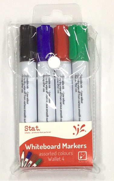 Whiteboard Marker Stat 2mm 4Pk