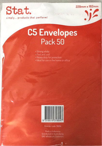 Sovereign C5 envelopes 50 pk white