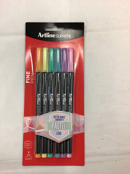 Artline Supreme Fine Pens Pastel Pack 6
