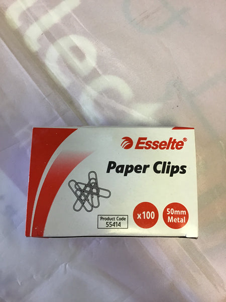 Esselte Paper Clips 50mm Metal 100 Pack