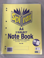 Spirax A4 5 Subject Note Book