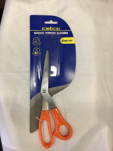 Celco General Purpose Scissors 21.6cm Orange Handle