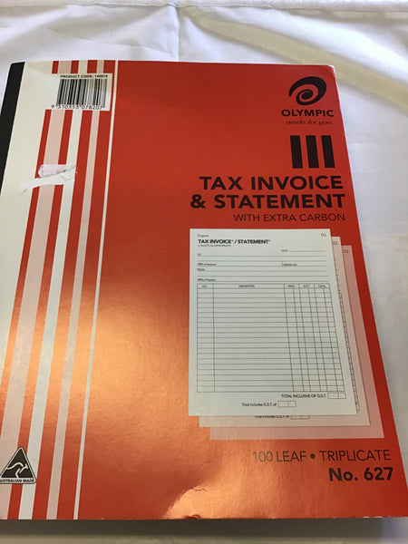 Olympic Tax Invoice & Statement Book with Extra Carbon Triplicate No 627 100 leaf