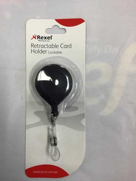 Rexel Retractable Card Holder Lockable