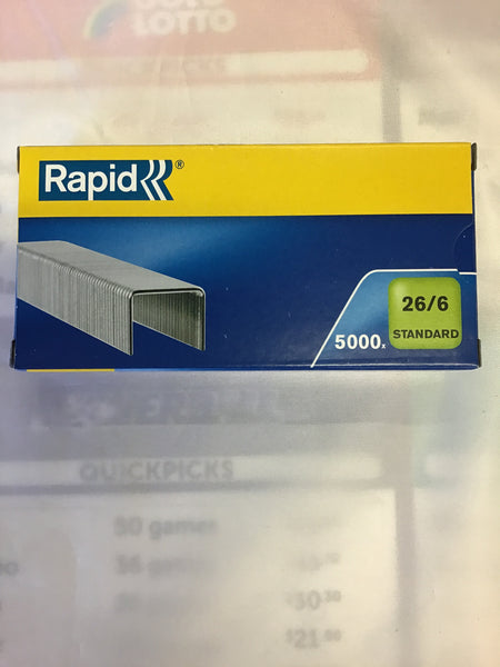 Rapid Staples 26/6 Standard Box 5000