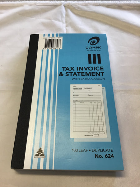 Olympic Tax Invoice & Statement Book With Extra Carbon Duplicate No 624 100 leaf