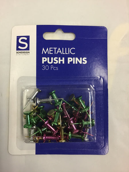 Push Pins Sovereign Metallic Pk30