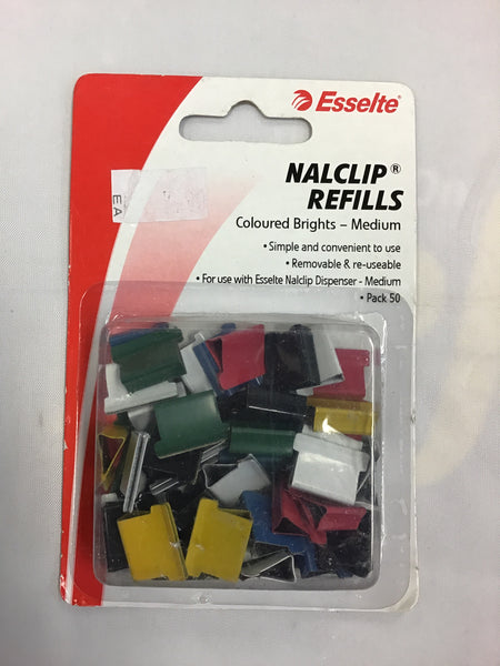 Esselte Nalclip coloured MediumPk50