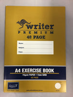 Writer Premium A4 Exercise Book 7mm Grid 48 pages