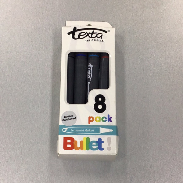 Texta bullet permanent marker pack 8