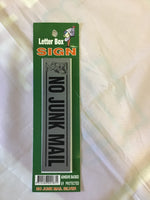 Sign Letter Box No Junk Mail