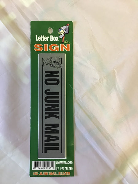 Sign Letter Box No Junk Mail