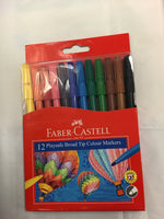 Faber Castell 12 Playsafe  Broad Tip Colour Markers