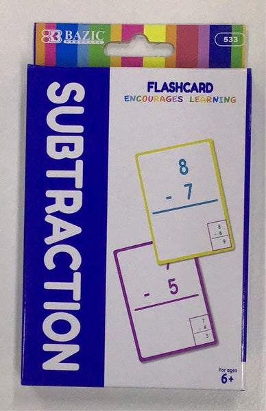 Bazic Flash cards subtraction