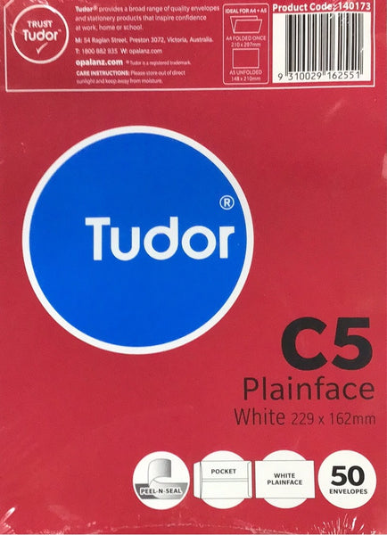 Tudor Envelopes C5 white 50Pk