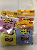 Post It Notes Super Sticky 73mm x 73mm Assorted Colours